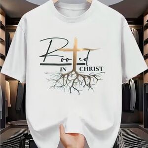 Rooted in Christ White Graphic Tee